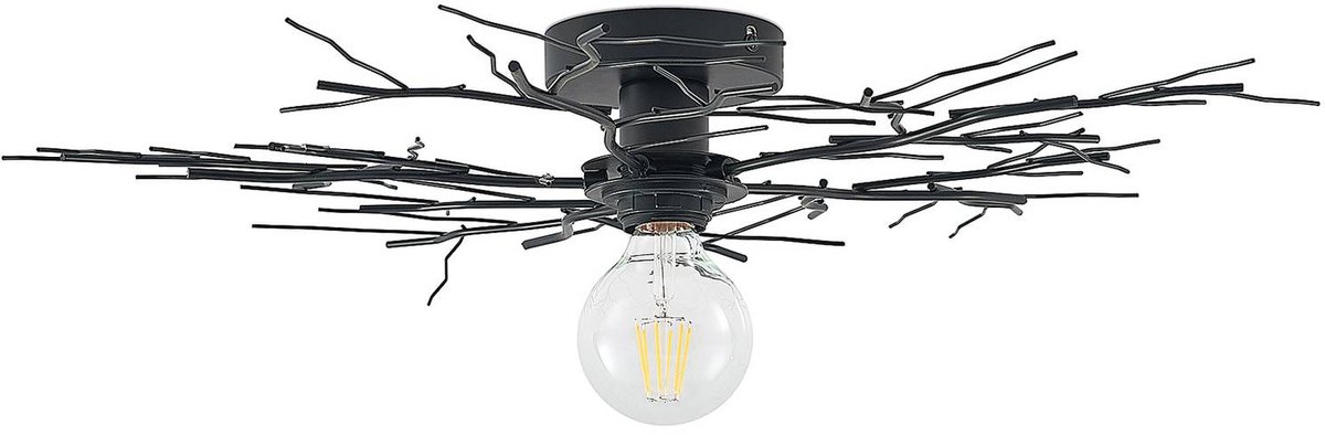Vetki Deckenleuchte Matt Black Lindby - Wohnzimmer - Modern - Metall - Rund