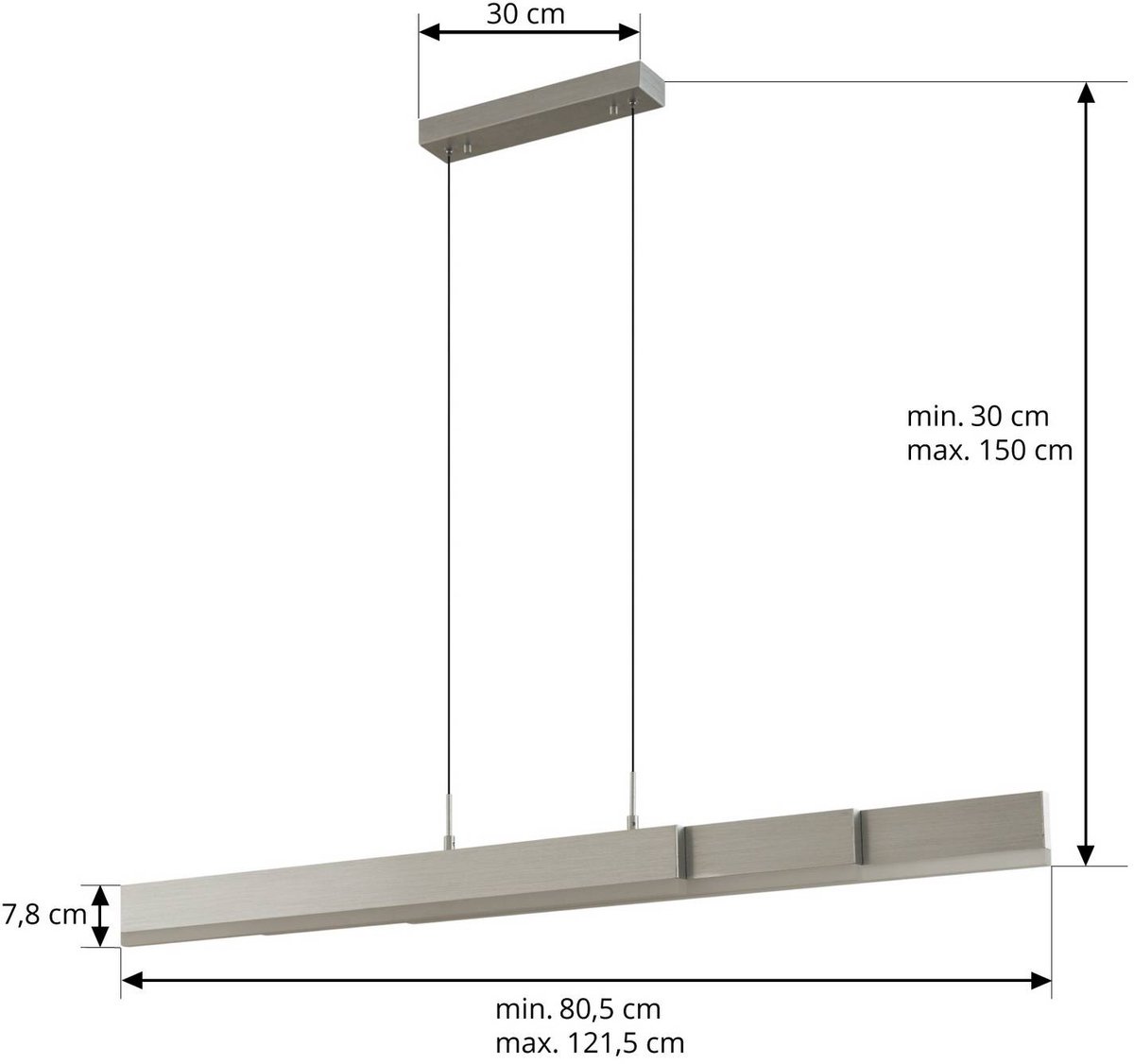 Torven LED-Hängelampe, aluminium, ausziehbar, CCT Lucande - Wohnzimmer - Modern - Metall - Einflammig