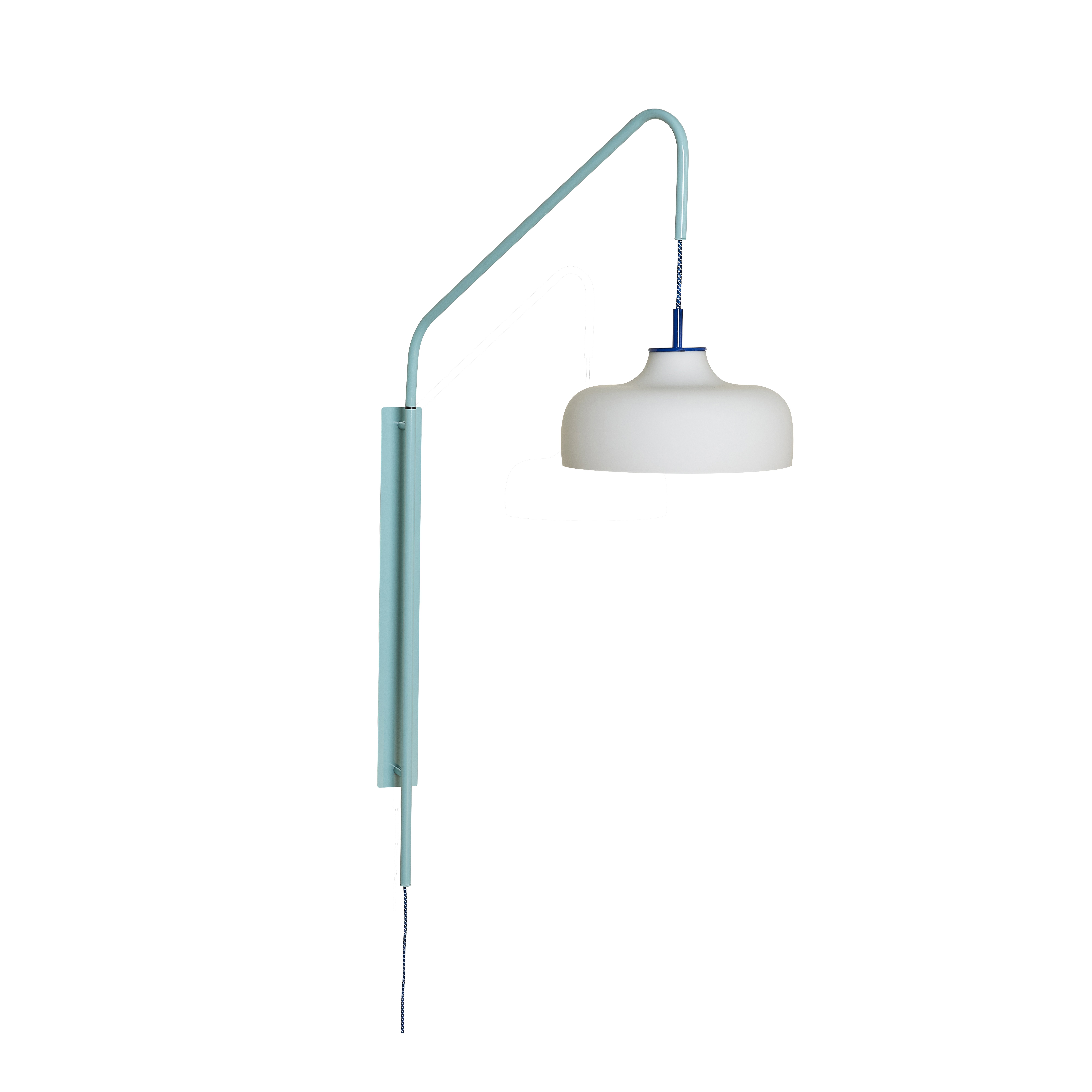 Current Wandleuchte, hellblau, Ausladung 71 cm Hübsch - Wohnzimmer - Modern - Glas - Einflammig