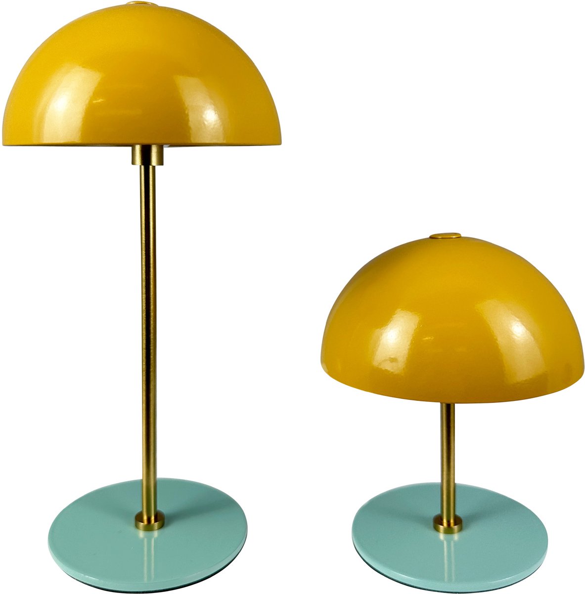 Along LED-Akku-Tischleuchte, curry, 2er-Set Dyberg Larsen - Wohnzimmer - Skandinavisch - Metall - Mit Schirm