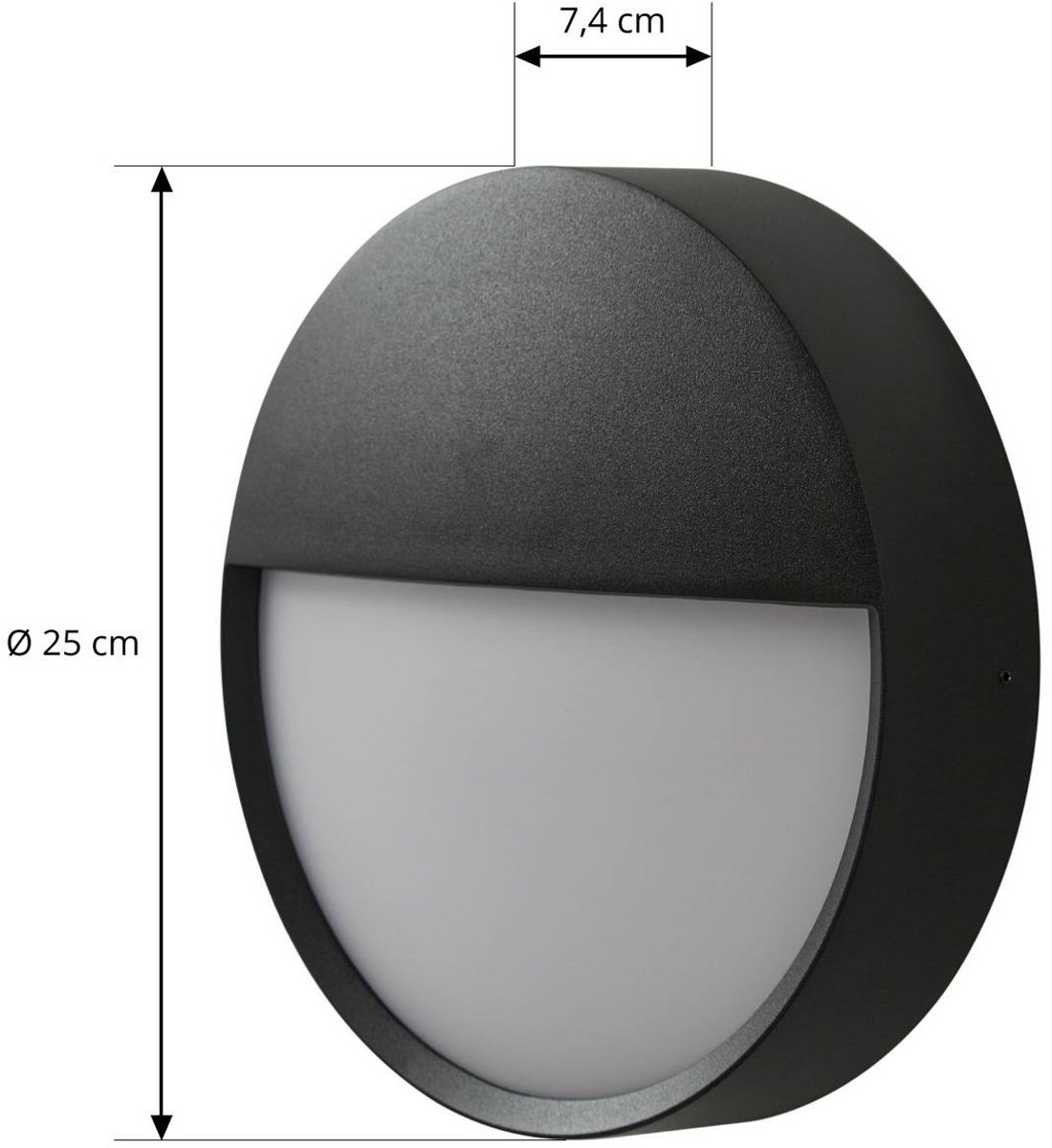 Gravo LED-Außenwandlampe, schwarz, Ø 25 cm, IP65 Arcchio - Balkon - Modern - Metall - Rund