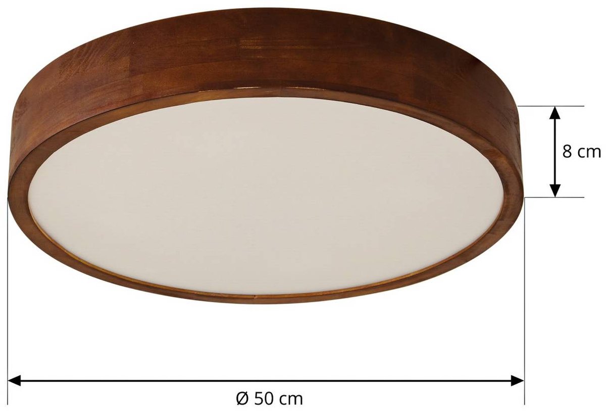 Tanju Deckenlampe, Ø 50cm, Kautschukholz, 4-flg. Lindby - Wohnzimmer - Rund