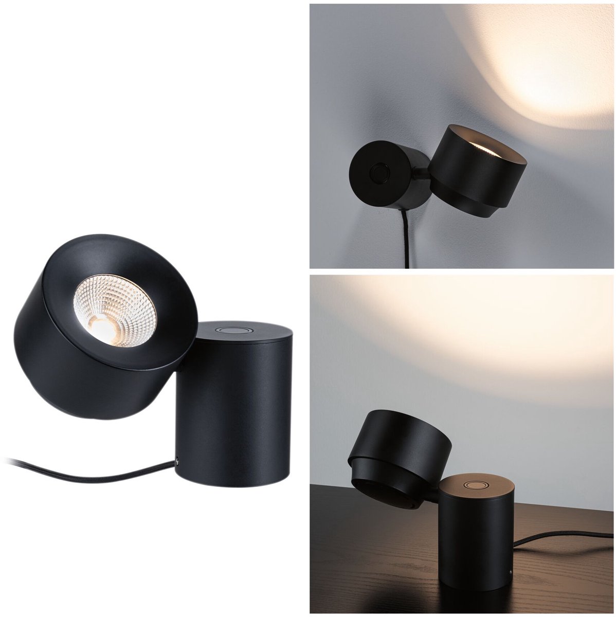 Puric Pane Tischleuchte S 3-step Schwarz Puric Pane I Paulmann - Wohnzimmer - Modern - Metall - Einflammig
