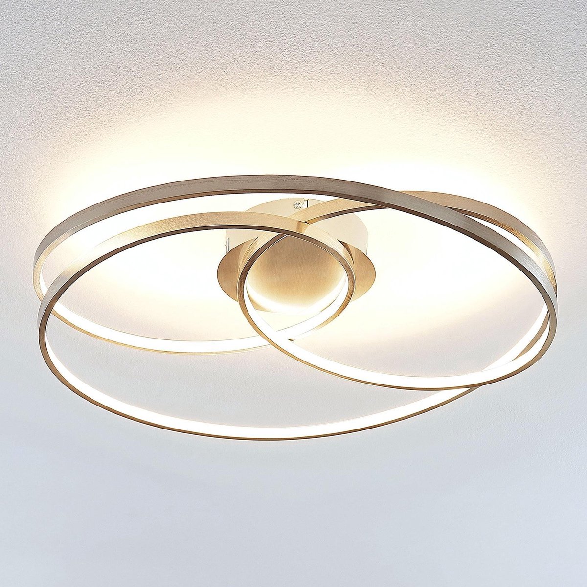 Ronka Deckenleuchte Nickel Joline Lindby - Wohnzimmer - Modern - Metall - Rund