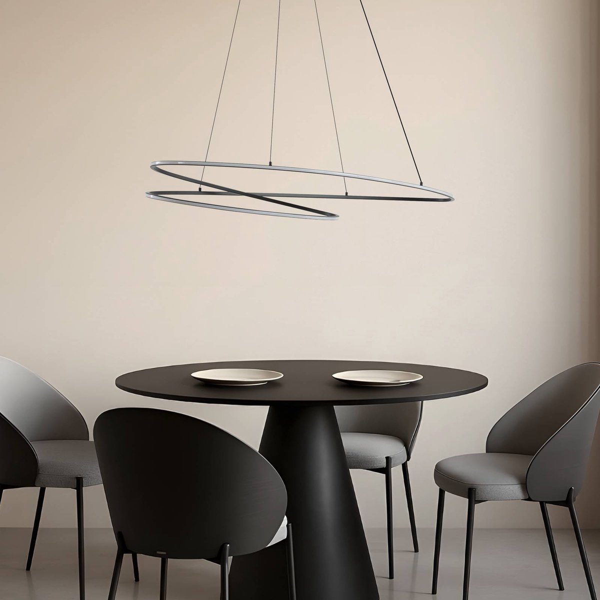 Gavril LED-Hängeleuchte, schwarz, dimmbar, 100 cm Lucande - Wohnzimmer - Modern - Metall - Mehrflammig