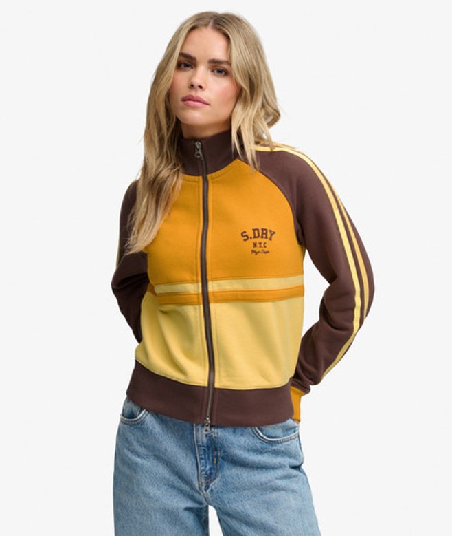 Superdry Damen Cult Jacke mit Lockerer Passform Yellow - Größe: 34