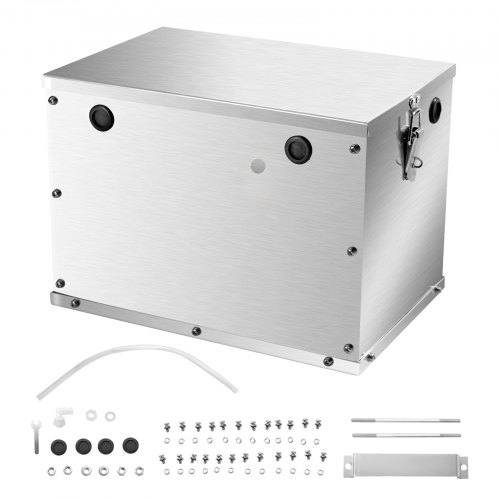 VEVOR Batterilåda, Grupp 24/31 Batterilåda för trollingmotor, Marinbatterilåda med gummigenomföring för kabelhål, Förvaringsväska i aluminiumlegering, Enkel installation, för terrängfordon, lastbilar