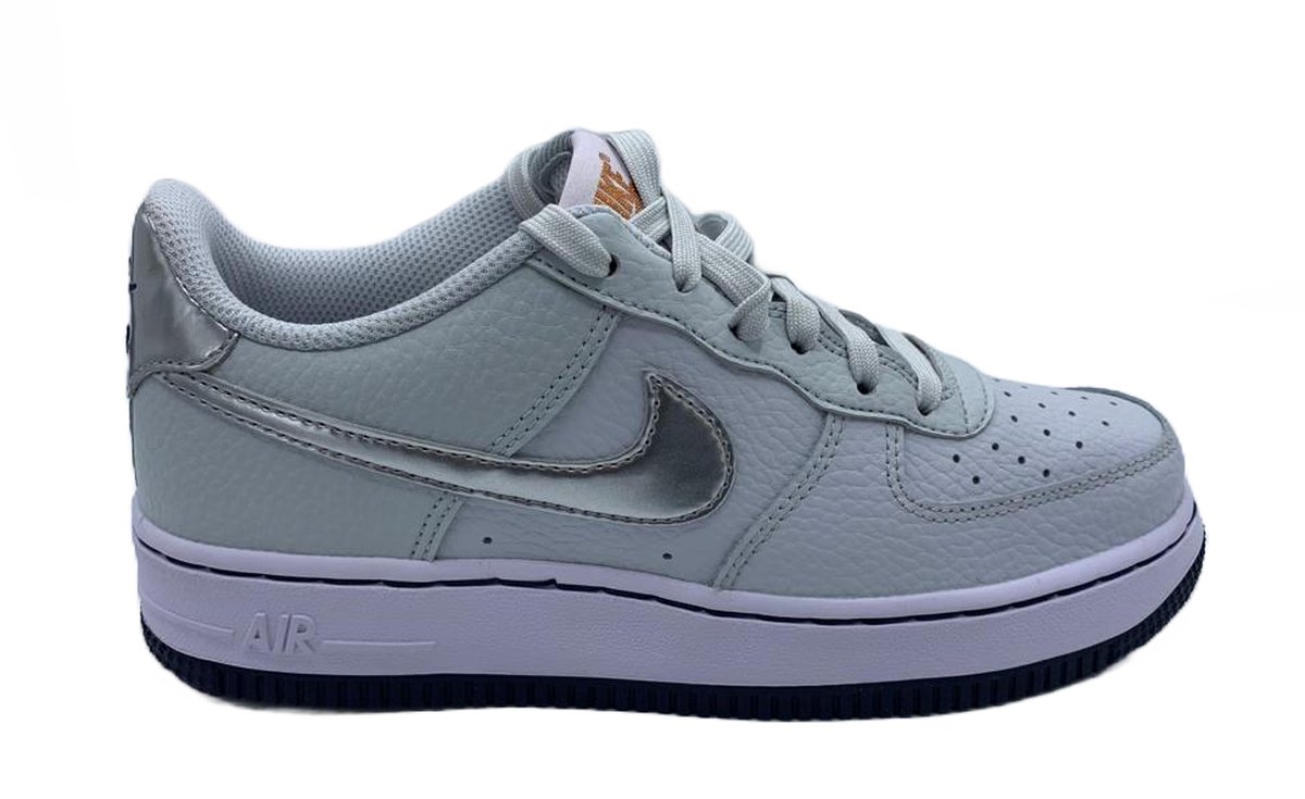 Nike Air Force 1 GS Pure Platinum Barely Grape Kinder-Sneaker Weiß Midnight-Navy Metallic-Silber CT3839-004 40