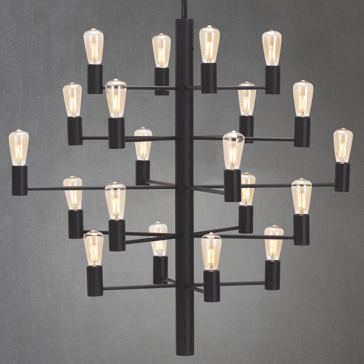 Manola 20 Kronleuchte Schwarz Dimmbar LED Herstal - Esszimmer - Metall