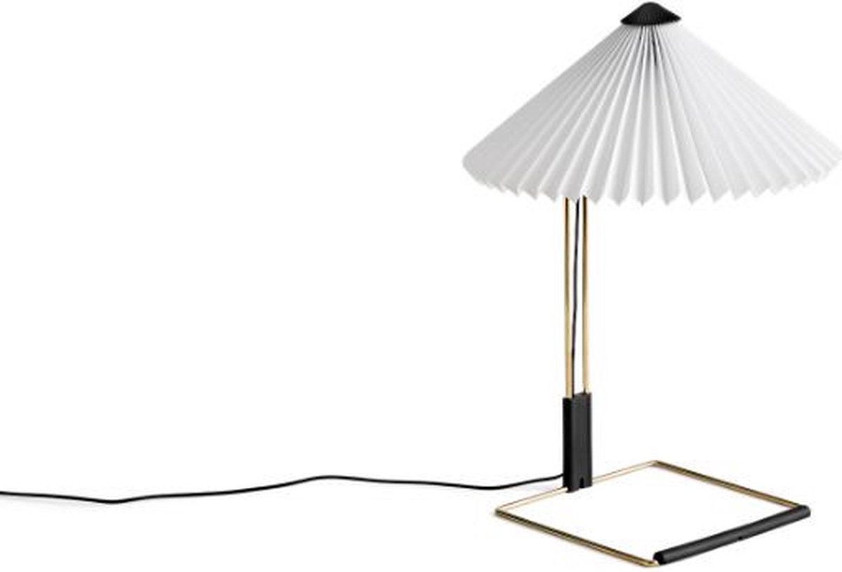 Matin LED-Tischlampe, weiß/messing, Höhe 38 cm Matin 300 HAY - Wohnzimmer - Design - Metall - Mit Schirm