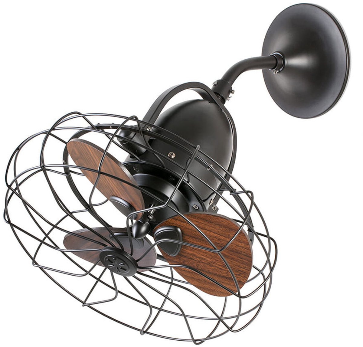 Keiki Ventilator, Ø 43 cm, Wand und Decke, AC, dunkelbraun FARO BARCELONA - Wohnzimmer - Vintage - Metall