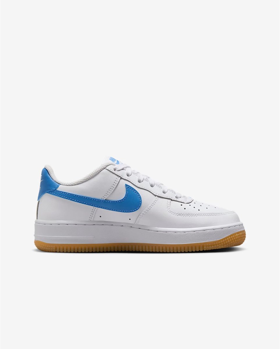 Nike Air Force 1 GS Weiß Blau Beyond Gum Kinder Sneaker Gummi-Hellbraun FV5948-115 36