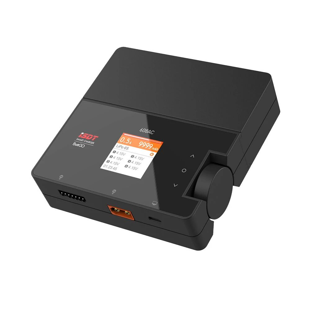 ISDT 608AC AC 50W DC 200W 8A BattGo Intelligenter Batterieladegerät und Entlader mit abnehmbarem Netzteil