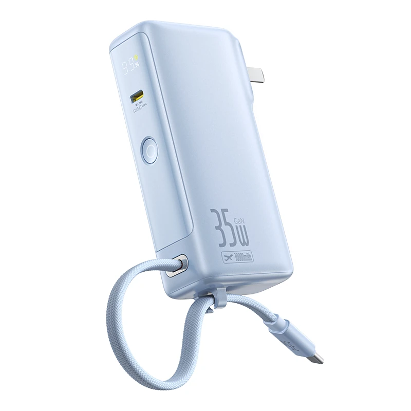 Baseus Nomos NT11 35W 36.5Wh 10000mAh Macht Bank mit LED-Display und integriertem Type-C-Kabel Dual-Modus externe Batter