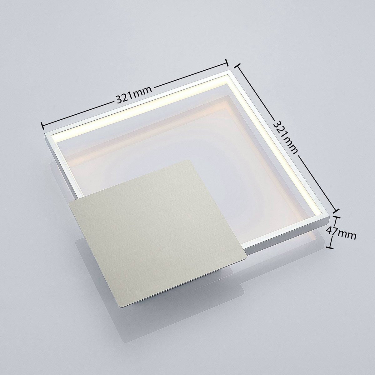 Anays Square LED Wandleuchte White Lindby - Wohnzimmer - Modern - Kunststoff - Eckig