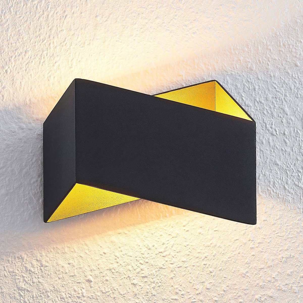 Assona Wandleuchte Black/Gold Arcchio - Wohnzimmer - Modern - Metall - Eckig
