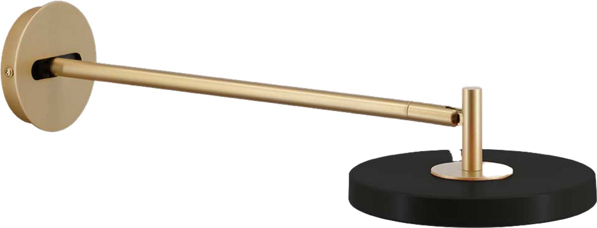 Asteria Long LED-Wandlampe, schwarz/messing, Stecker UMAGE - Wohnzimmer - Design - Metall - Einflammig