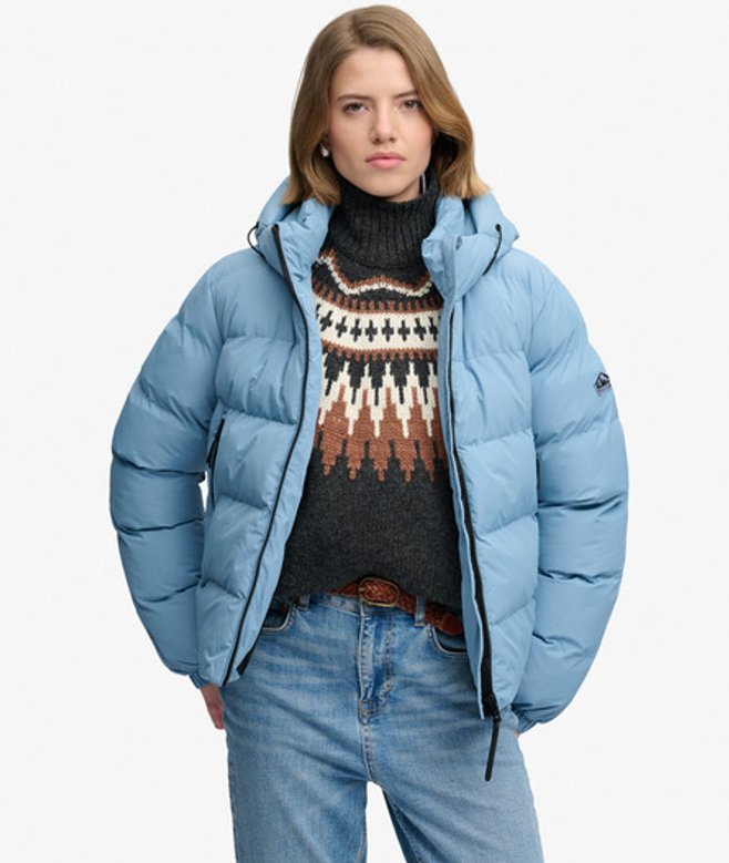 Superdry Damen Roadside Trade T-shirt in Lockerer Passform Blue - Größe: 34