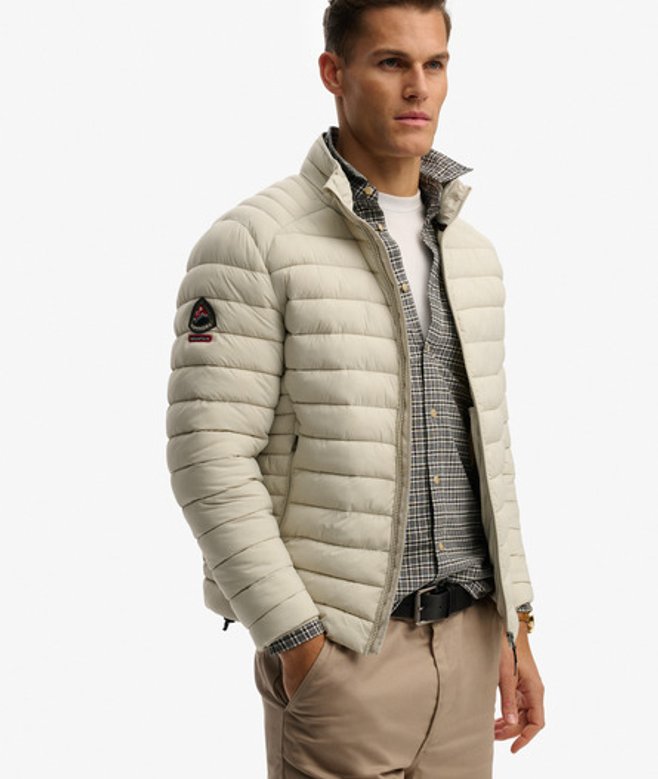 Superdry Herren Fuji Lite Steppjacke Beige - Größe: M