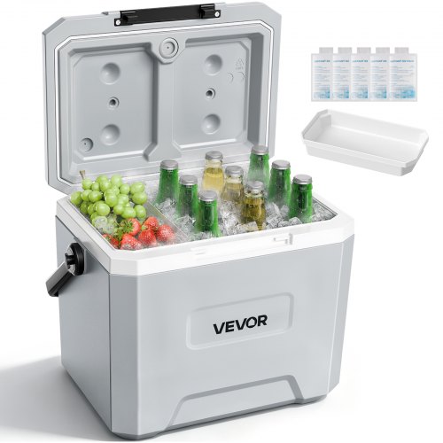 VEVOR Hard Cooler, 22L Portable Cooler, Leak-Resistant Coolbox Keeps Contents Cool for 48 Hours, Insulated Chests with Ice Retention and Heavy-Duty Handle, Ultra-Light for Camping, Concerts, Sports