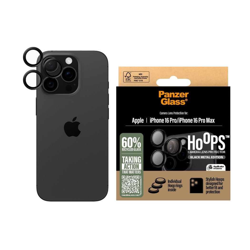 PanzerGlass PanzerGlass Hoops Black Lens Protector iPhone 16 Pro/16 Pr