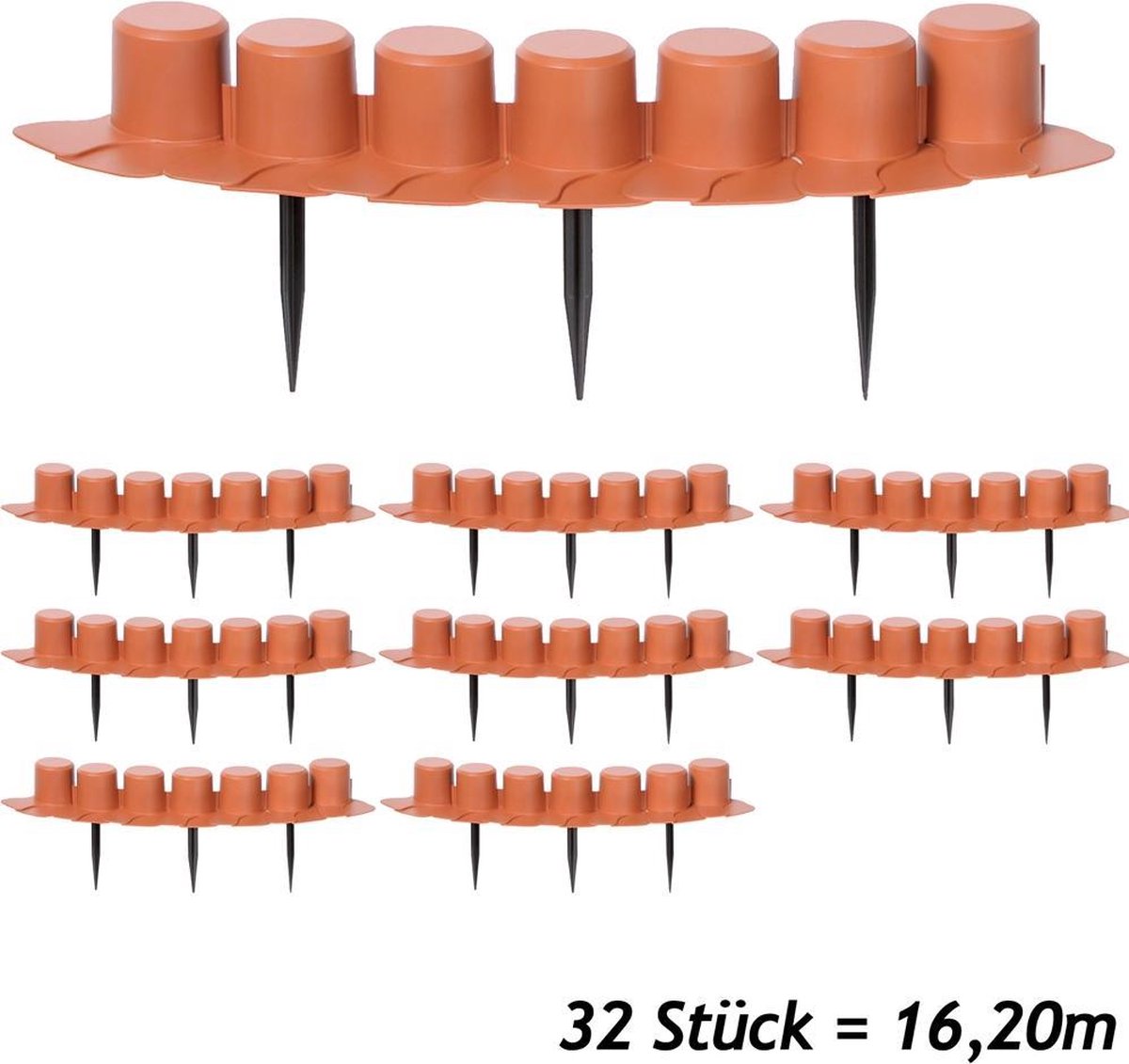 Zestaw 4 obrzeży do łóżek Terracotta 16,2 m