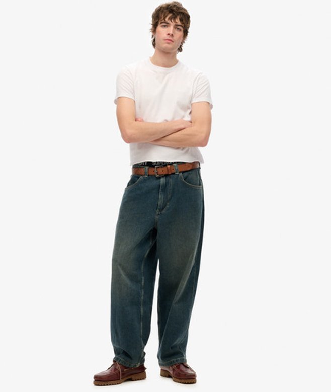 Superdry Herren Kultige Baggy-jeans im 90er-Jahre-Stil Dunkelblau - Größe: 32/30