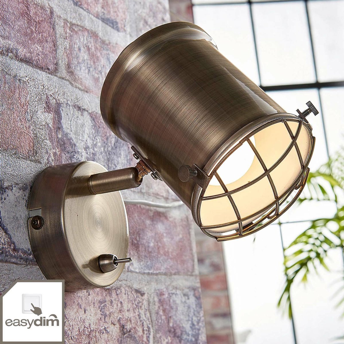 Ebbi Wandleuchte Dim. Brass Lindby - Wohnzimmer - Modern - Metall - Einflammig