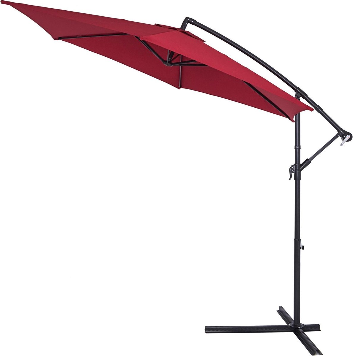 Parasol ogrodowy Czerwony Aluminiowy Ø300cm