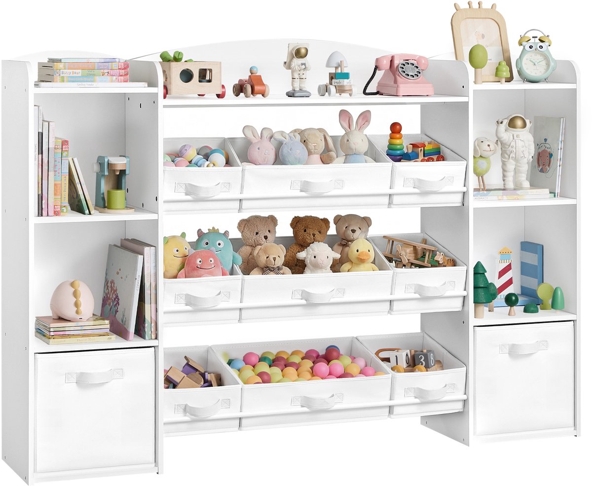 Kinderregal mit offenen Fächern und Boxen für Spielzeug, 3 Spalte (143,8W cm)