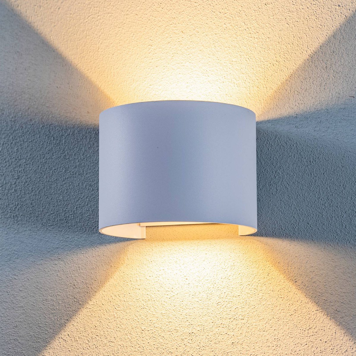 Nivar Round LED Außenwandleuchte White Lindby - Balkon - Modern - Metall - Rund