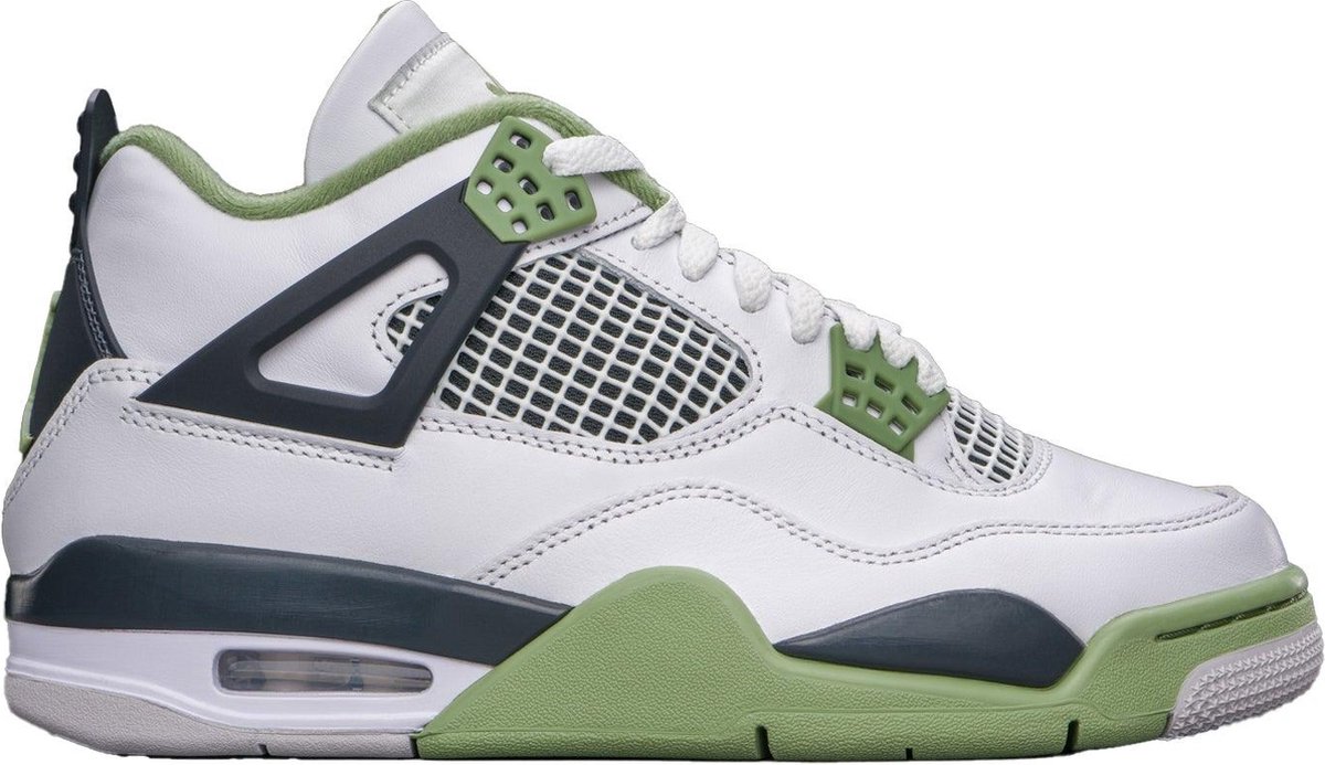 Air Jordan 4 Retro Seafoam Damen Sneaker Weiß Dunkel-Aschgrau Neutral-Grau AQ9129-103 39