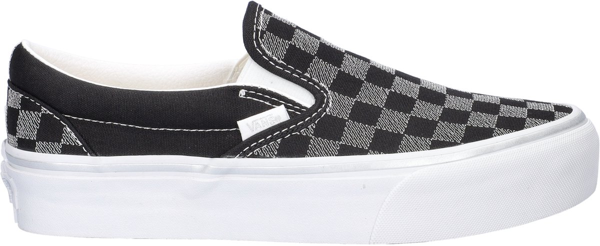 Vans Classic Slip-On Plateau Schachbrettmuster Bequeme Passform Skateschuhe Unisex Sneaker Schwarz VN000EA9CJK 40