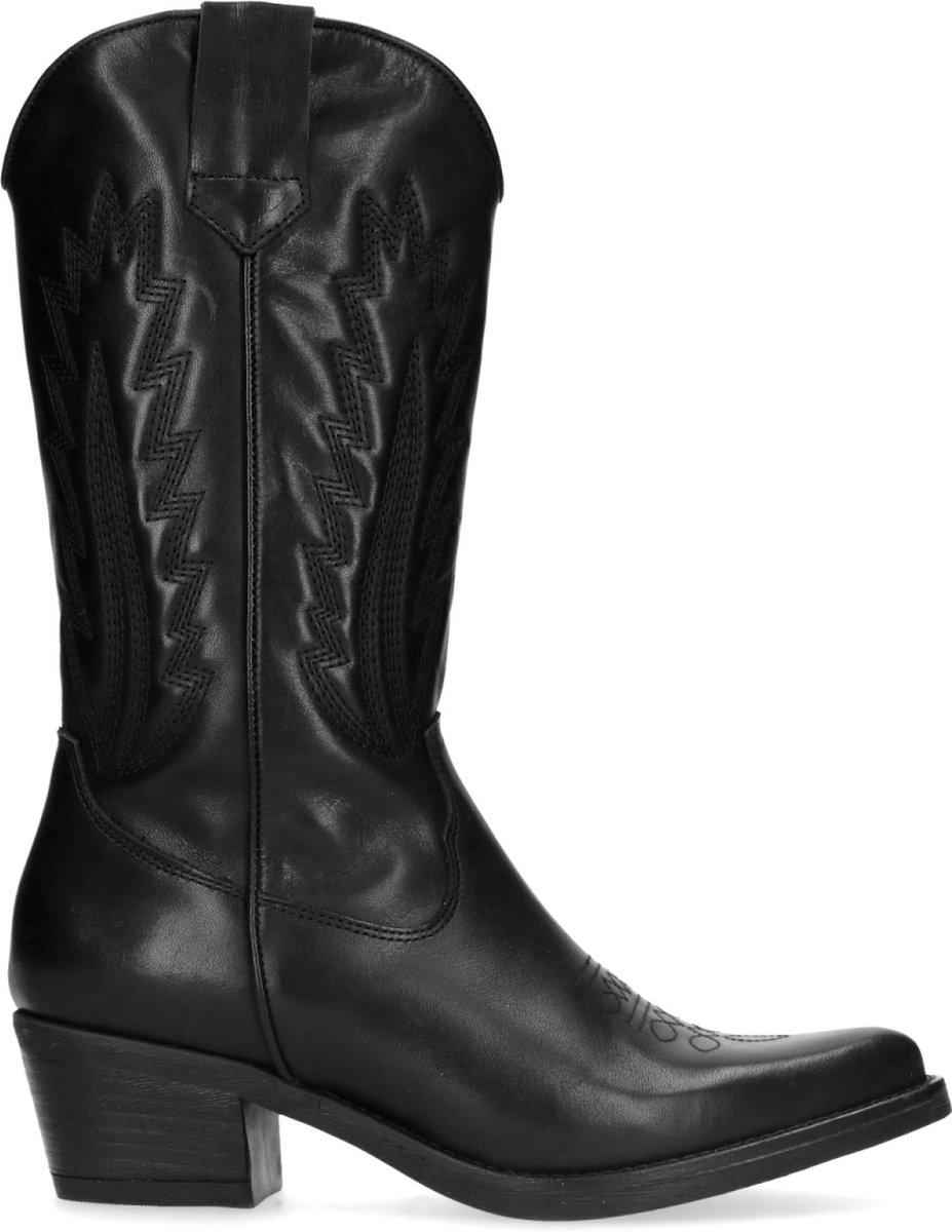 Schwarze Cowboystiefel aus Leder