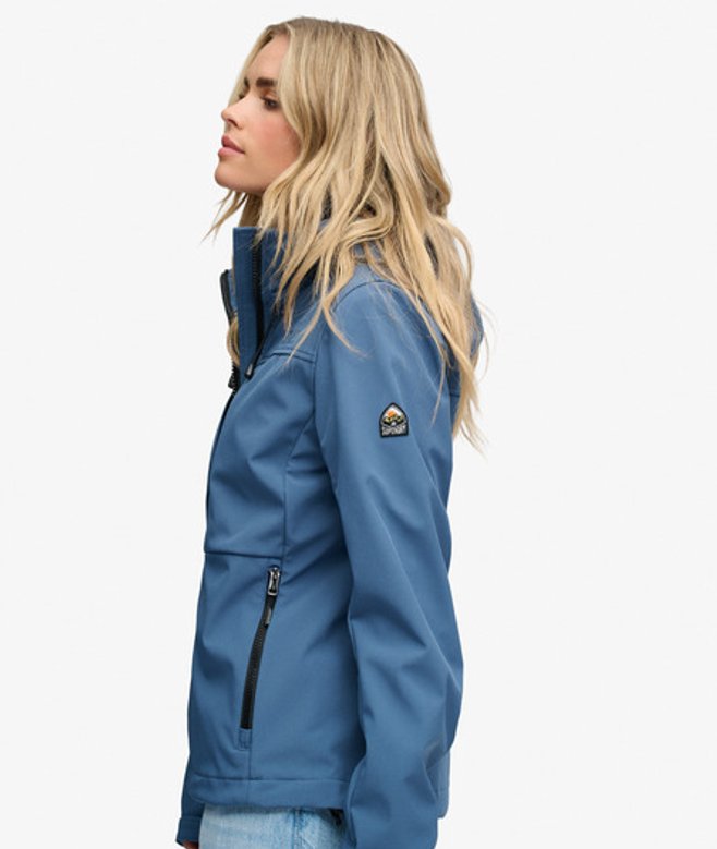 Superdry Damen Klassische Trekker Jacke mit Kapuze Blue - Größe: 42