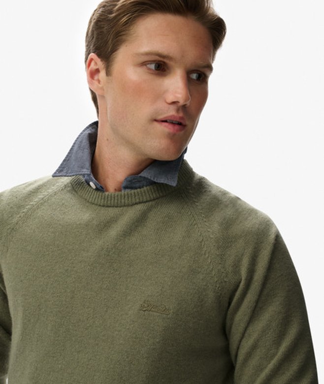 Superdry Herren Pullover aus Wollmischung Green - Größe: Xxxl