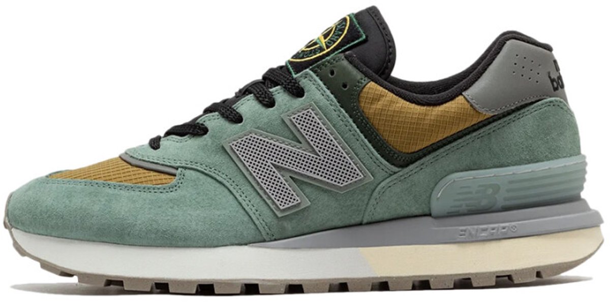 Stone Island x New Balance 574 Legacy Hellgrün Unisex-Sneaker Senf-Gold U574LGTN 38