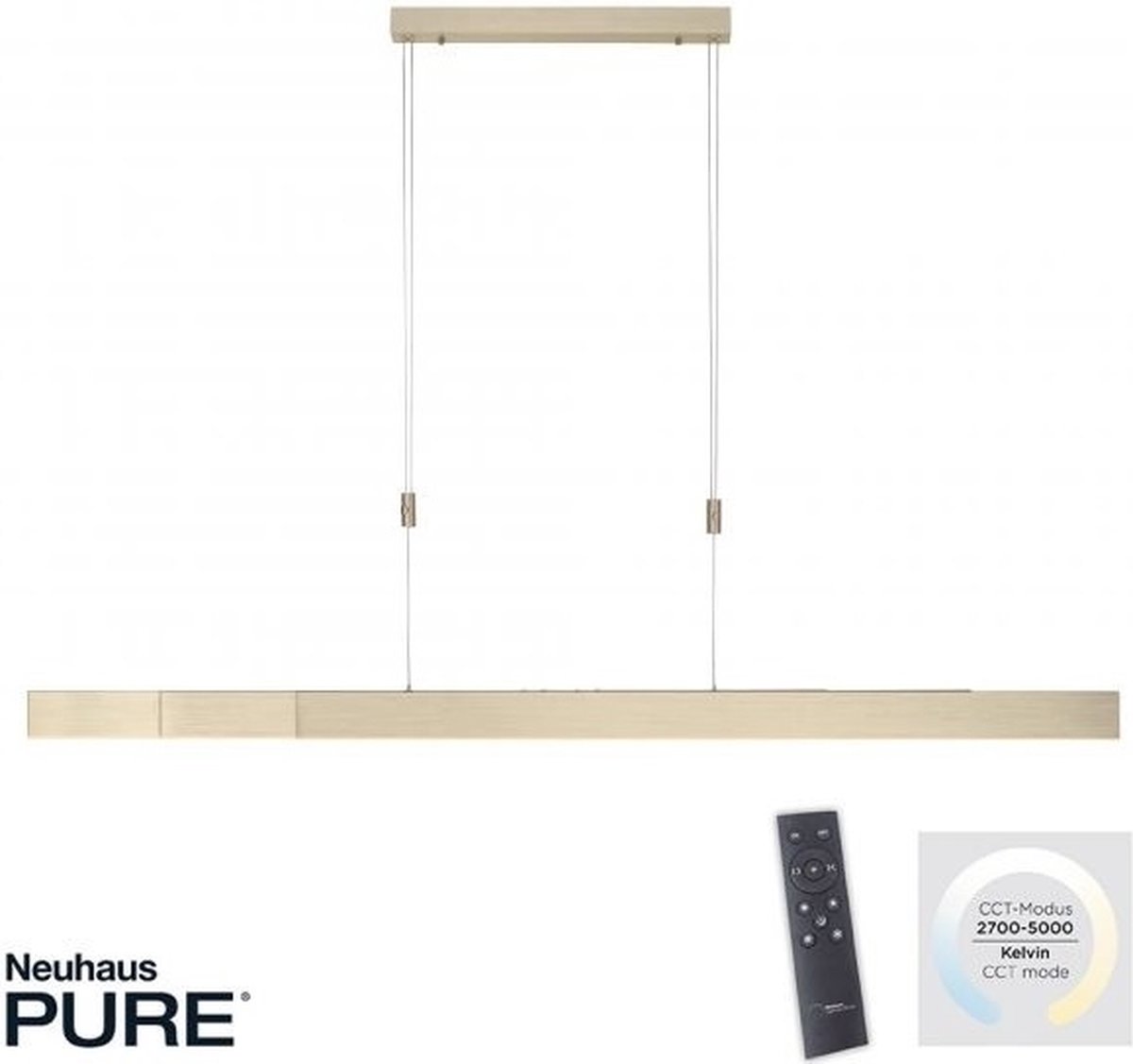 Moto LED-Hängeleuchte, imperial gold, dimmbar, CCT Pure Moto - Wohnzimmer - Modern - Metall - Einflammig