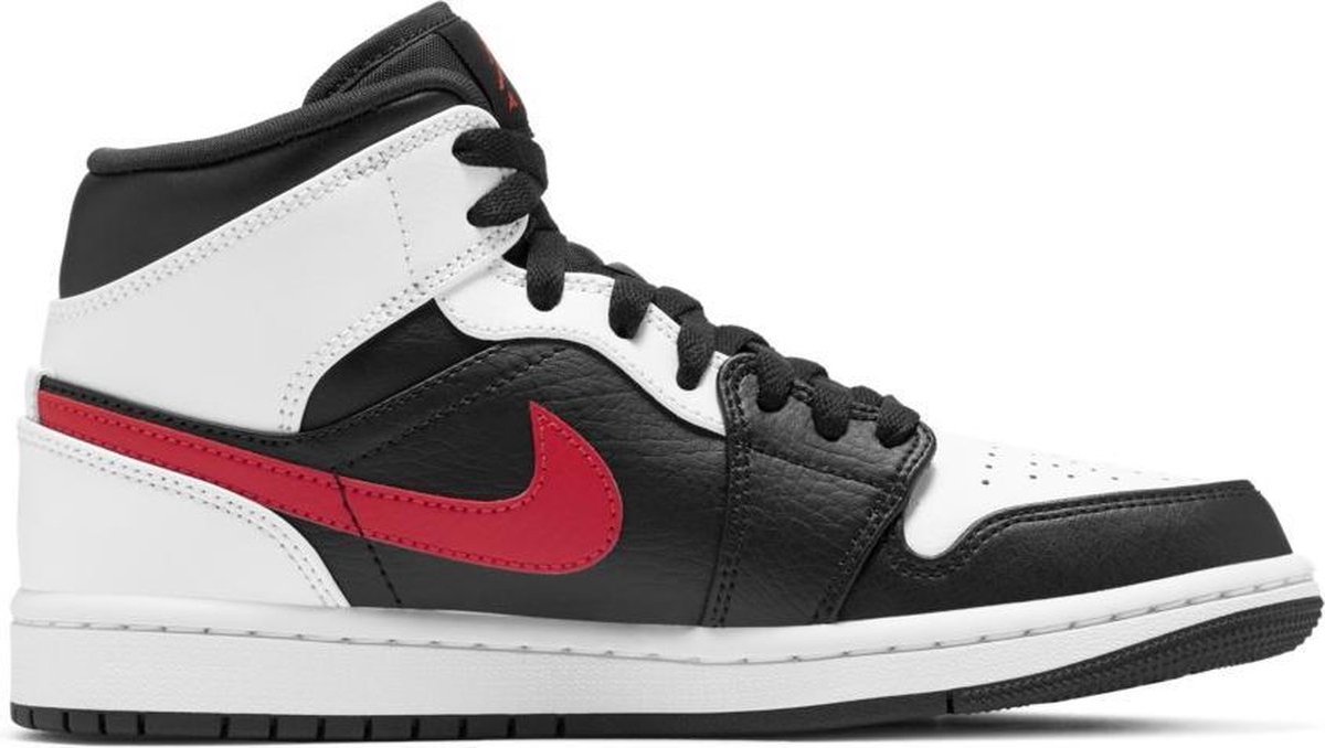 Air Jordan 1 Mid Chile Red Unisex-Sneakers Weiß Schwarz 554724-075 43