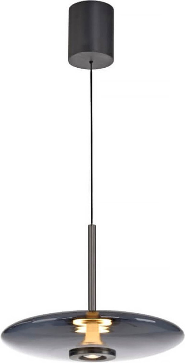 E-Vitrum LED-Hängelampe, platin, Glas/Aluminium, CCT PURE E-Vitrum - Wohnzimmer - Modern - Mit Schirm