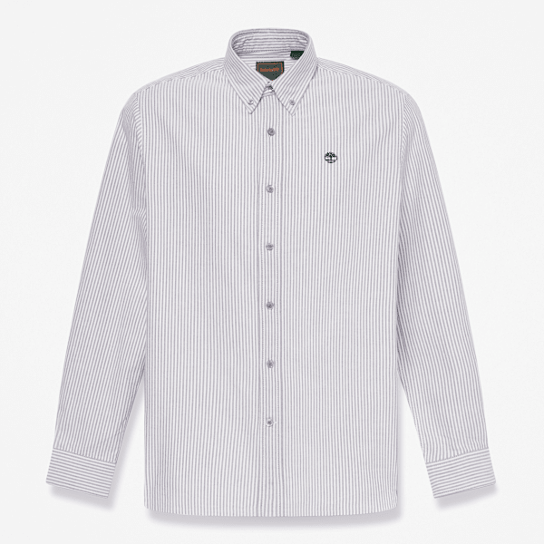 Timberland - Camicia Oxford Lake Warner a Righe da Uomo in nero, Uomo, nero, Taglia: L
