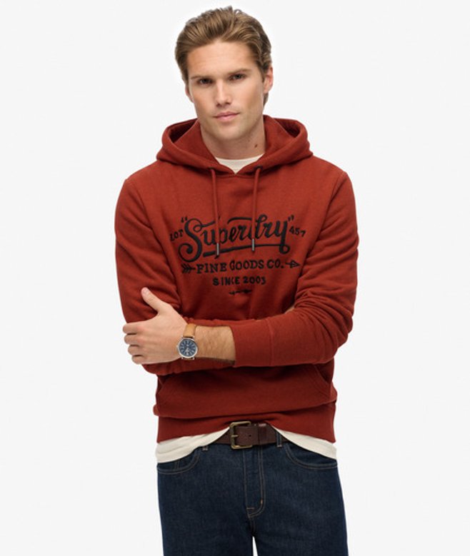 Superdry Herren Outdoor Co Relaxed Hoodie Orange - Größe: S