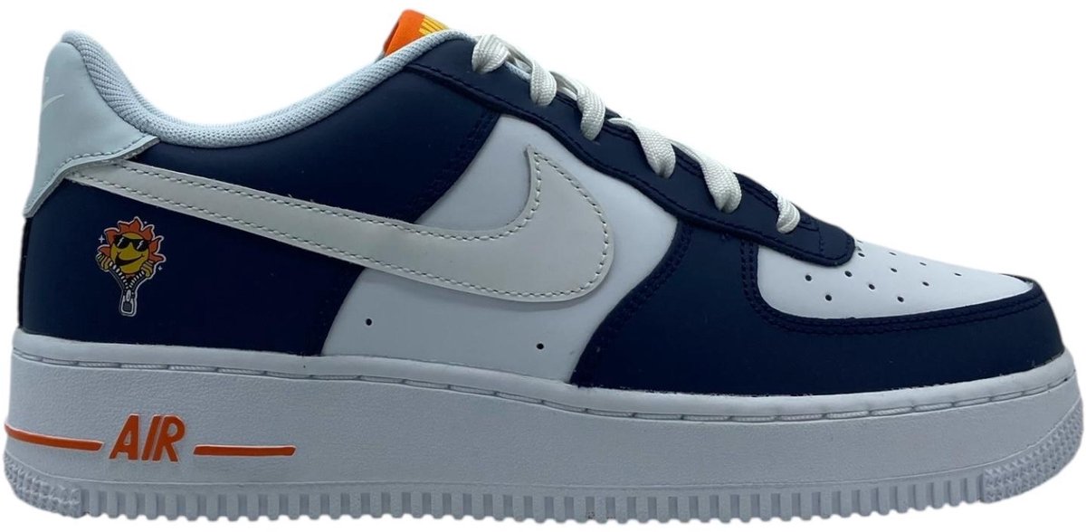 Nike Air Force 1 Low GS UV-reaktive Kinder-Sneaker Blau Midnight-Navy Weiß FN7239-410 38.5