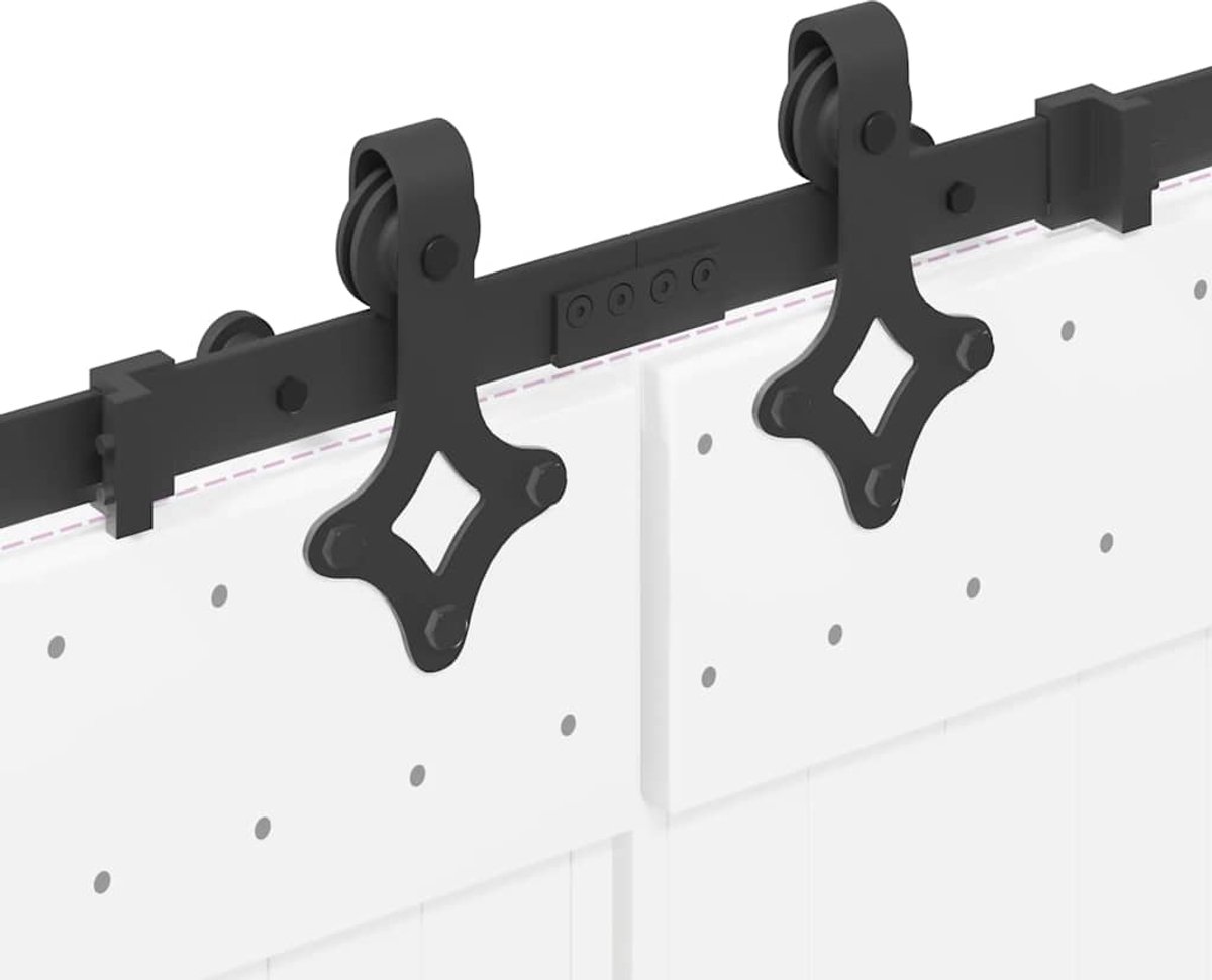 Vidaxl System für Schiebetüren, 305 cm, Stahl, Schwarz