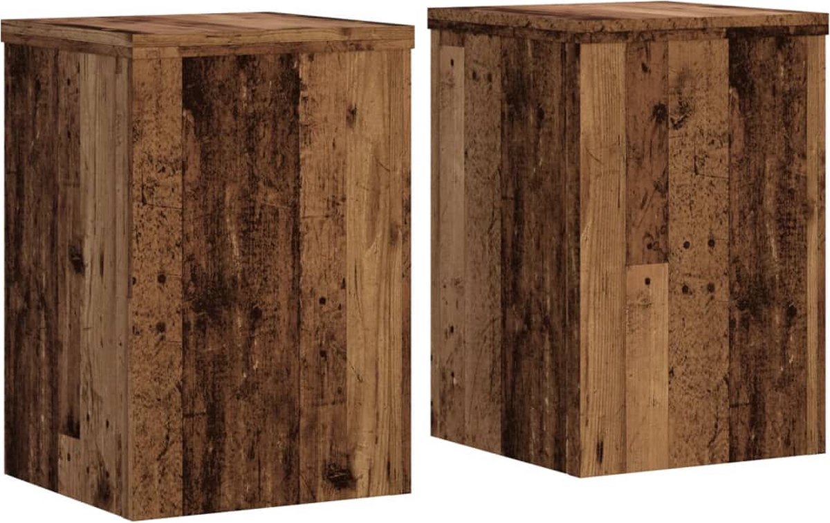 Vidaxl Blumentopfständer, 2 Stück, Altes Holz, 20X20X30 cm