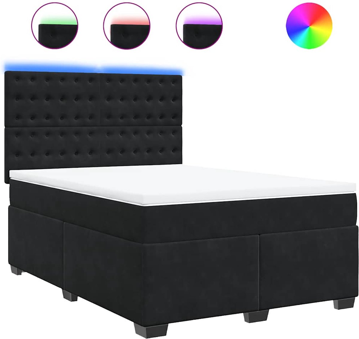 Vidaxl Kontinentalbett Mit Matratze, Schwarz, Samt, 140X190 Cm