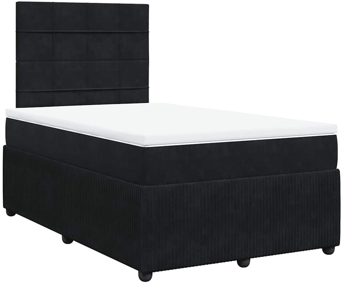 Vidaxl Kontinentalbett Mit Matratze, Schwarz, 120X190 Cm, Samt