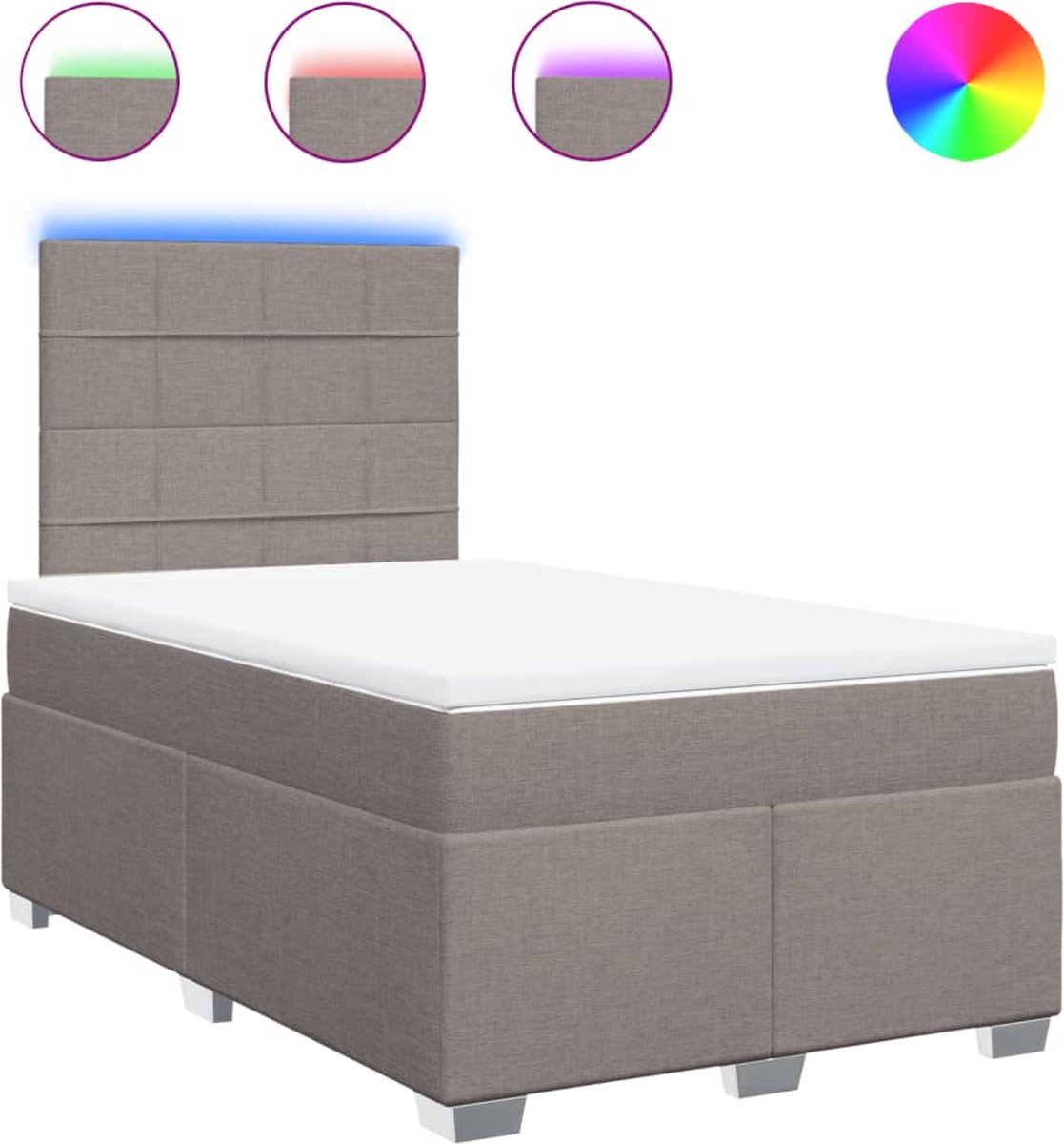 Vidaxl Kontinentalbett Mit Matratze, Taupe, Stoff, 120X200 Cm