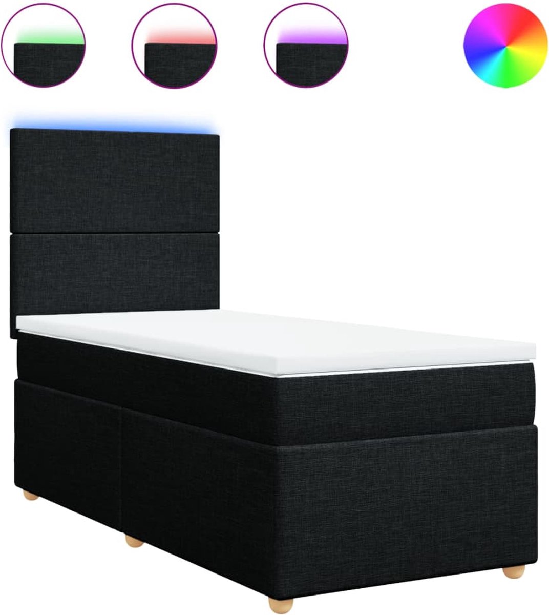 Vidaxl Kontinentalbett Mit Matratze, Schwarz, Stoff, 100X200 Cm
