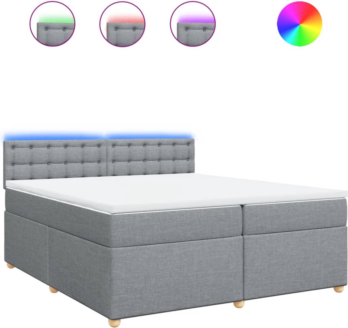 Vidaxl Kontinentalbett Mit Matratze, Hellgrau, Stoff 200X200 Cm
